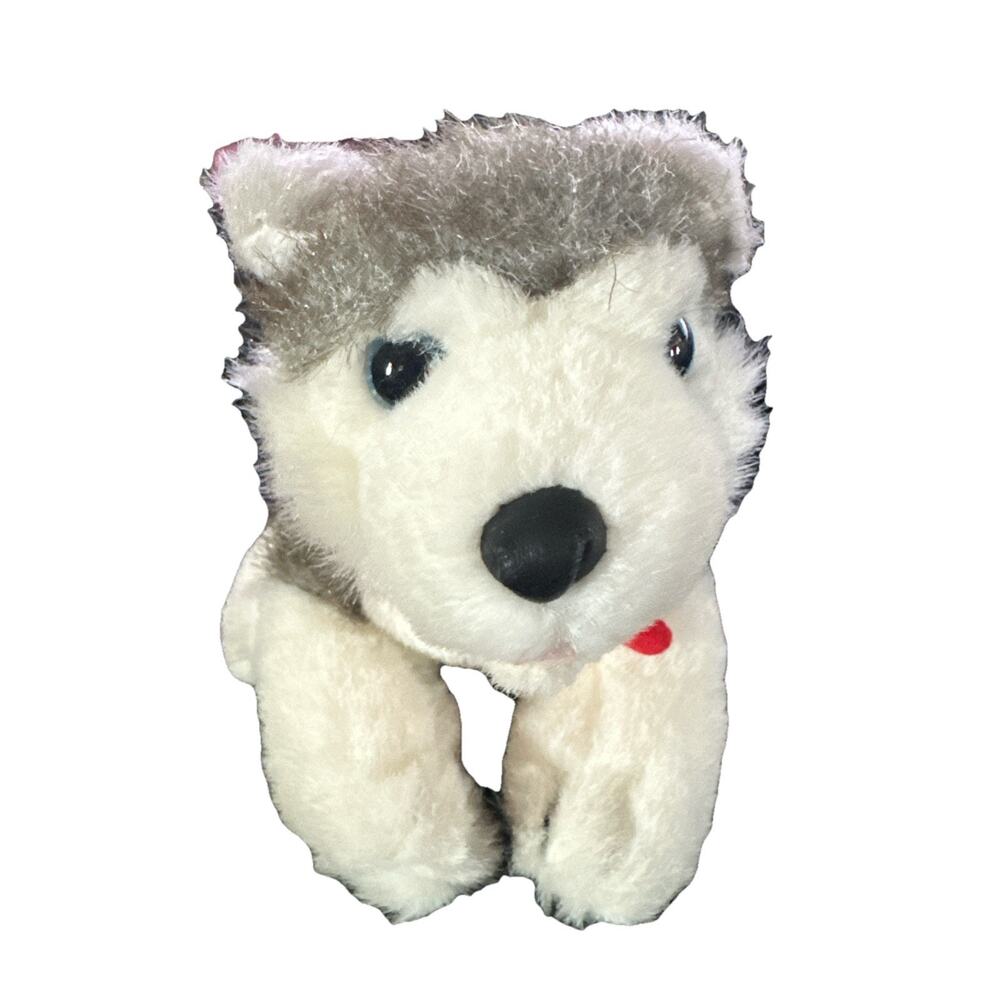 Build A Bear Husky Plush Stuffed Animal Red Bandana Siberian Puppy 6" BAB